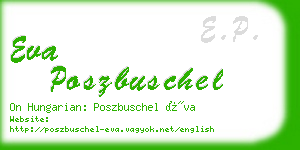 eva poszbuschel business card